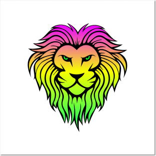 My Spirit Animal- Beautiful Multi-color Lion Head Posters and Art